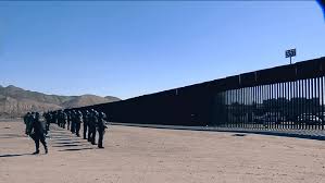 U.S. Border Patrol agents continued their crowd control exercises Thursday  near Sunland Park and Anapra