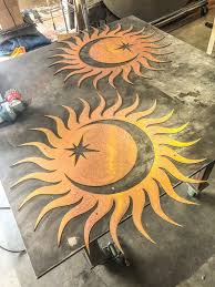 Metal Sun Wall Art Rusted