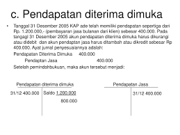 Pendapatan diterima dimuka atau prepaid income adalah pendapatan dari suatu barang ataupun jasa yang masih belum diterima. Konsep Pengakuan Pendapatan Beban Dan Proses Penyesuaian Ppt Download