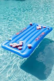 24 Cup Holder Inflatable Beer Pong Table In 2020 Cool Pool Floats Pool Pool Party