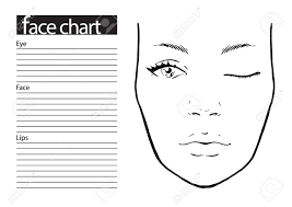 face chart makeup artist blank template vector illustration