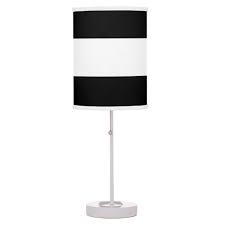 Black And White Striped Lamp Shade Black White Stripes Table Lamp Zazzle Com White Lamp Shade Black Lamps Black White Stripes