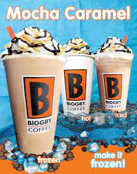 Mocha Caramel Hot Iced Or Frozen Bigby Coffee Coffee Drinks Biggby Coffee