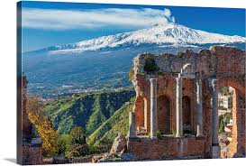 It is the third largest city on the island of sicily, and the 13th largest city in italy, with a population of more than 231,000 inhabitants in the. Italy Sicily Messina District Taormina Greek Theatre And Mount Etna In Background Wall Art Canvas Prints Framed Prints Wall Peels Great Big Canvas