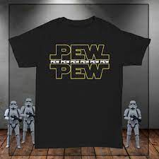 Camiseta De Algodao Preta Star Wars Pew Pew Pew Pew Blaster Shopee Brasil