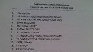 Temukan informasi lowongan kerja terbaru temukan informasi lowongan kerja terbaru, bank bumn cpns swasta dll, follow ig: Ini Daftar 20 Perusahaan Di Jambi Yang Sedang Buka 2 000 Lowongan Kerja Tribun Jambi