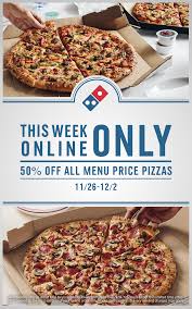 Get 50 Off All Domino S Pizzas At Menu Price Online From 11 26 12 2 From Classic Cheese Or Pep Recipes Paleo Thanksgiving Recipes Pizza Toppings Combinations