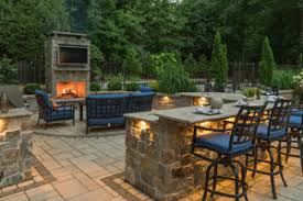 Outdoor gazebo kitchen with fireplace. Outdoor Kitchens And Bbqs Horizon Landscape Company
