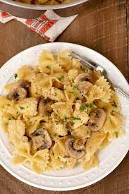 Be sure to scroll down for the full recipe! Farfalle With Chicken And Mushrooms Recipe Mygourmetconnection