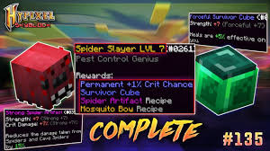 Seal off entry points that we don't have ready or easy access to. Completed Tarantula Slayer Quest Hypixel Skyblock Minecraft Ep 135 Youtube
