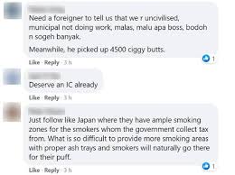 Feel free to ask for translations; Japanese Man Picks Up 4 500 Cigarette Butts Littered By Smokers In Putrajaya Malaysia Asia Newsday