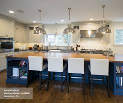 off white cabinets with a blue kitchen
