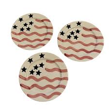 VTG Lillian Vernon Patriotic Plates 4 Stars Stripes July 4th Memorial Labor  Day