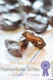 Easy Candy Recipes Include These Homemade Turtles This Recipe Only Uses 3 Ingredients And Takes Only 10 Minutes Easy Candy Recipes Desserts Candy Recipes