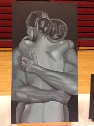 Art Competition 2015 Not Painted By Me Painting Of Man And Woman Hugging Painting Man And Woman Silhouette Art Drawings Simple