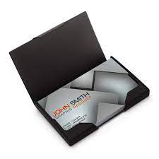 4.7 out of 5 stars. Sooez Business Card Holder Metal Business Card Case Slim Stainless Steel Card Holders Name Card Box Credit Card Carrier Stainless Steel Abs With Black Titanium Coating Matte Black Buy Online In
