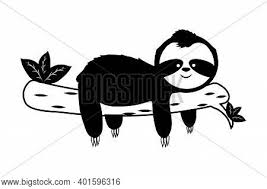 Image result for cute black and white sloth clip art. Sloth Black And White Images Illustrations Vectors Free Bigstock