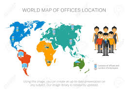 Map Infographics With Pointers World Map Location Chart And