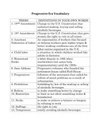 Progressive Era Reforms Chart Answers Www