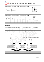 A Math Gce O Level Math 4047 Formula Sheet Pg 12 Math Maths Formulas List O Levels