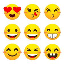 Emotional Face Emoji Facebook Set With Different Reactions For Separate Social Networks On A White Background Vector Happy Face Facebook Icons Social Icons P Emoji Social Icons Happy Face Icon