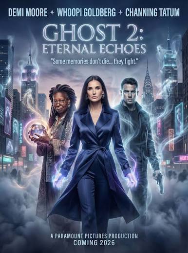 👻💫 GHOST 2: ETERNAL ECHOES (2026) 🎬 Some love never dies… it fights back. ❤️‍🔥 ⭐ Starring: Demi Moore · Whoopi Goldberg · Channing Tatum 🎭 Genre: Supernatural · Thriller · Romance