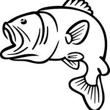 Bass Fish Jumping Outline Sketch Coloring Page Fish Outline Fish Coloring Page Fish Silhouette