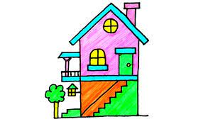 Download kumpulan gambar mewarnai rumah terbaru ini disarankan untuk anak tk dan sd kelas 1. Cara Menggambar Dan Mewarnai Rumah Tingkat Anak Youtube