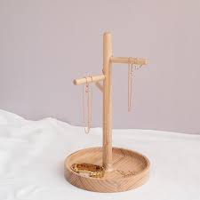 Wooden Necklace Stand From Ash For Storage And Organize Your Etsy Wooden Jewelry Stand Diy Jewelry Stand Diy Necklace Stand