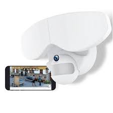 Netvue Prowler Floodlight 720p Hd Outdoor Security Camera With Led Lights White Floodlight