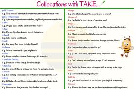 In cinematography, a take refers to each filmed version of a particular shot or setup. 40 Useful English Collocations With Take With Example Sentences Eslbuzz Learning English