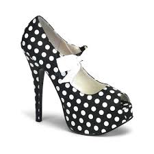 Black And White Polka Dot Heels Womens Women S Bordello Teeze 25 Black Satin Pu White Polka Dots Heels Polka Dot Shoes Peep Toe Shoes Polka Dot Heels