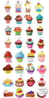 Cupcakes Vector Jpg 500 1000 Keks Illyustracii Risunki Edy Fud Art