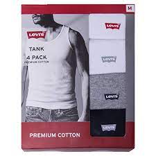 Levi S Tank Tops For Men 4 Pack Classic Ribbed Cotton Mens Undershirts White Grey Black M Pricepulse