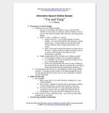 Informative Speech Outline Example Speech Outline Essay Outline Template Informative Essay