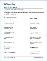 This page offers free printable math worksheets for fifth 5th and sixth 6th grade and higher levels. 5th Grade Vocabulary Worksheets Pdf Grade 5 Vocabulary Worksheets Printable And Organi In 2021 Vocabulary Worksheets Phrases And Sentences Writing Complete Sentences