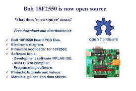 Open source hardware (and software) is about lowering the barrier of entry for the groups in the the implications for open source hardware are the same but at a different level of technology yea, until they get mad that other companies take the plans and do exactly what open source means, and. Bolt 18f2550 Open Source Hardware Pic Microcontroller System Punto Flotante S A