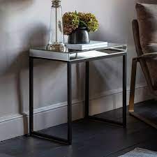 Zurl Mirror Top Side Table Black Black Side Table Side Table Design Mirror Side Table