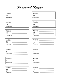 Printable Password Keeper Password Keeper Password Printable Password Keeper Printable