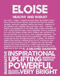 Eloise Personalized Name Print Typography Print Detailed Name Definitions Numerology Calculated Destiny Traits Educ Names With Meaning Names Baby Names