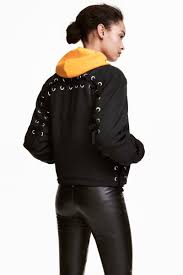 Bomber Jacket With Lacing Black Divided H M Us Fashion Black Laces Clothes