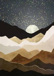 Indigo Waters Poster Print By Spacefrog Designs Displate In 2020 Moon Stars Art Star Art Art