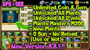 Plants vs zombies 2 (mega mod) apk is the continuation of a famous monument with many new things for players to create wonders in each classic battle. Plants Vs Zombies 2 V 8 8 1 Apk Obb Mod Unlimited Coin Gem Unlocked All Plants Mastery M200