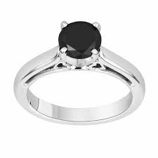 Find great deals on ebay for black diamond ring solitaire ring. Fancy Black Diamond Solitaire Engagement Ring 14k White Gold 1 07 Carat Heart Designs Handmade