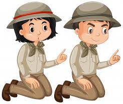 Download Boy And Girl In Safari Outfit Isolated For Free Safari Outfits Love Art Vector Free