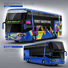 Tourist Bus Passenger Coach Double Decker Bus Mock Up Double Decker Bus Passenger Bus