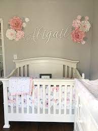 Babygirl Girlnursery Walldecor Namesigns Paperflowers Abigail Wallflower Nursery Babygirlnu Nursery Baby Room Baby Room Decor Baby Girl Safari Nursery