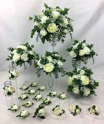 Hand Tied Artificial Silk Flower Cream Roses Peonies With Etsy Greenery Wedding Bouquet Artificial Silk Flowers Wedding Bouquets Sets