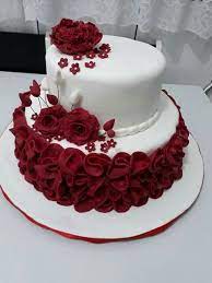 Pin By Pussycat Cupcakes Llc On Bolos De Aniversario Buttercream Designs Rose Cake Wedding Cake Red
