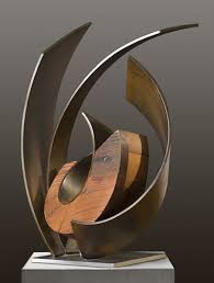 Sedonya Kay Dimensions Recycled Redwood And Mild Steel Steel Art Metal Art Sculpture Modern Sculpture
